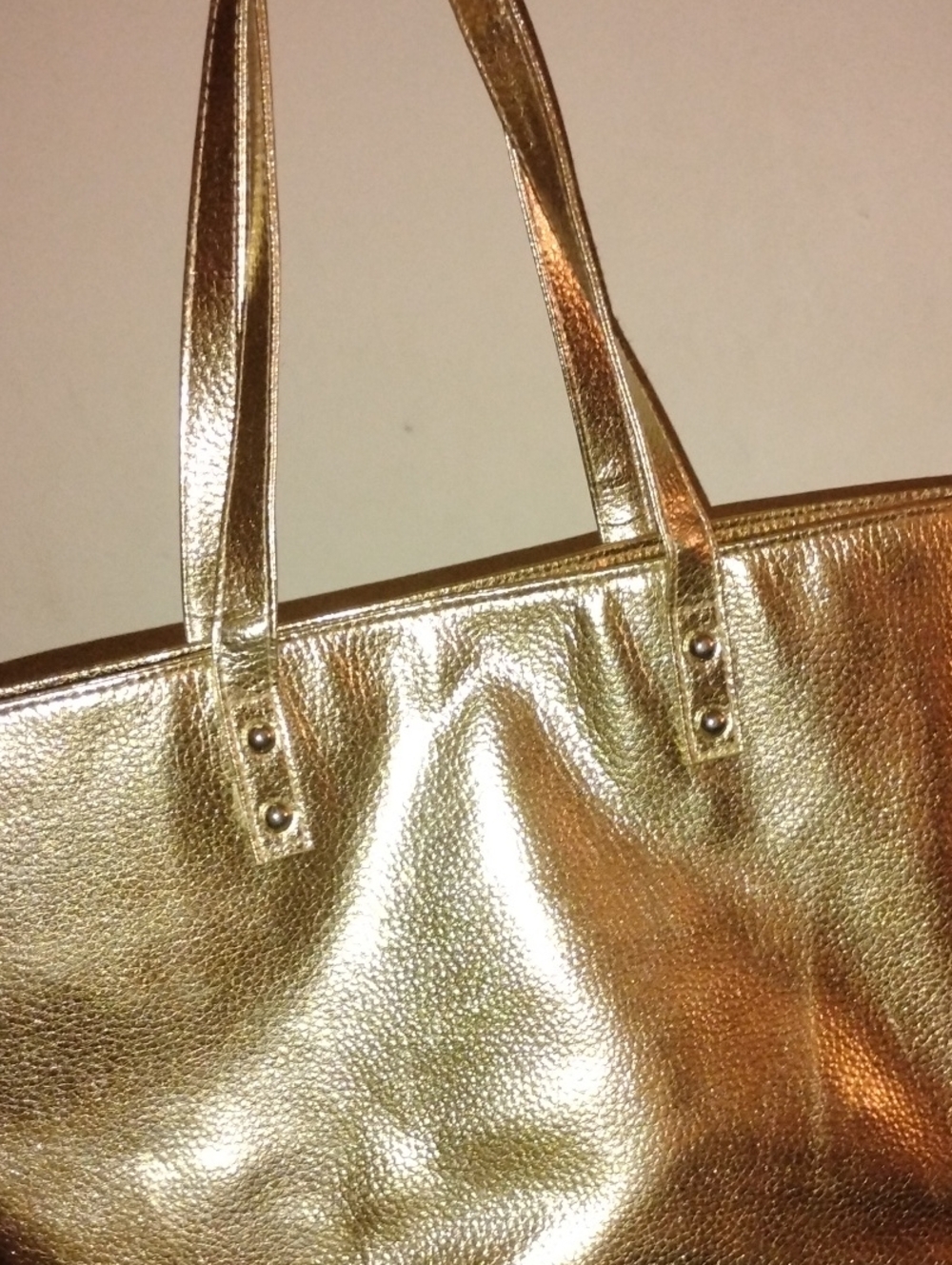 Metallic Gold Tote Bag - Stylish Everyday Shoulder Bag